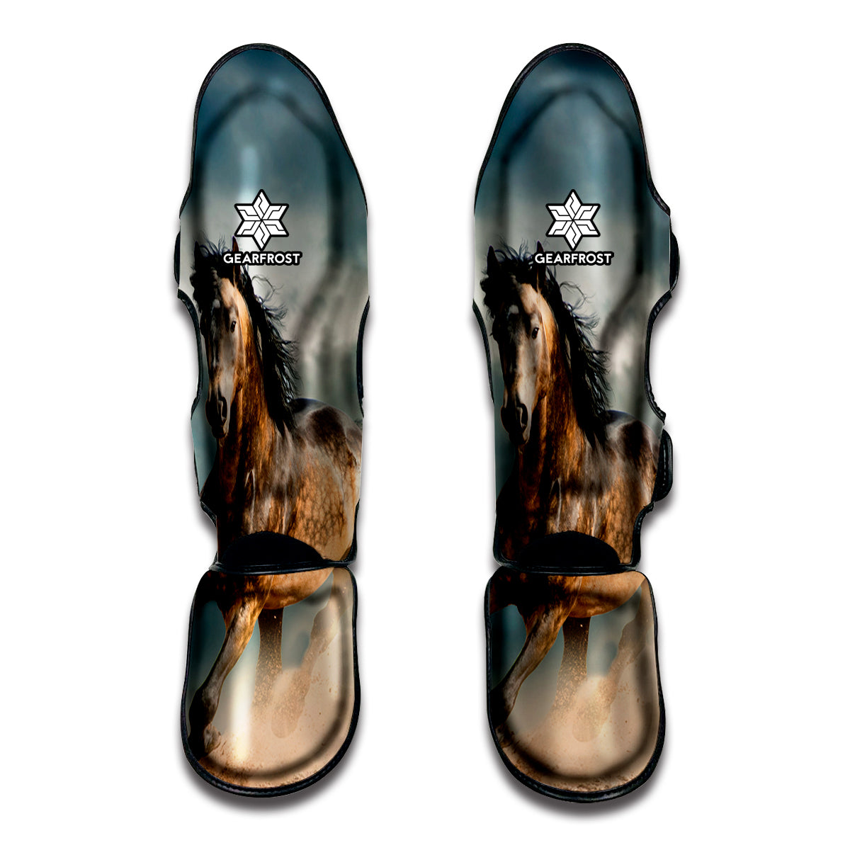 Running Wild Stallion Horse Print Muay Thai Shin Guard