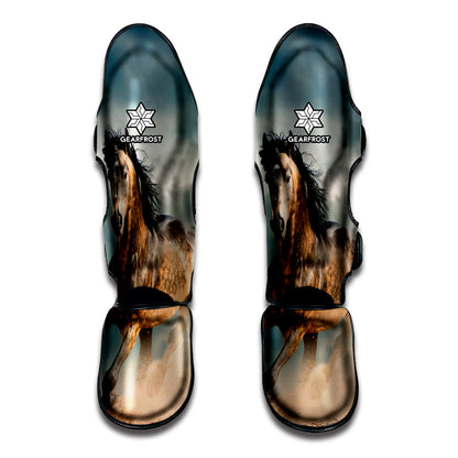 Running Wild Stallion Horse Print Muay Thai Shin Guard