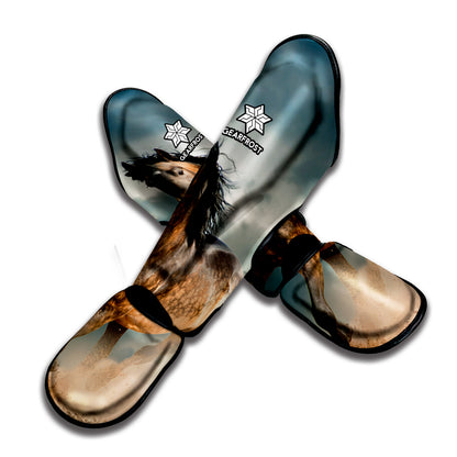 Running Wild Stallion Horse Print Muay Thai Shin Guard