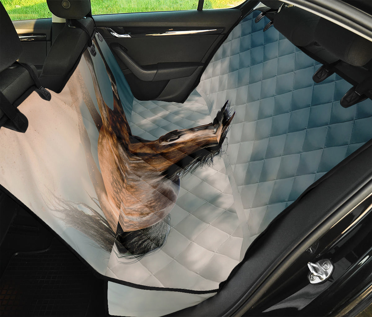 Running Wild Stallion Horse Print Pet Car Back Seat Cover