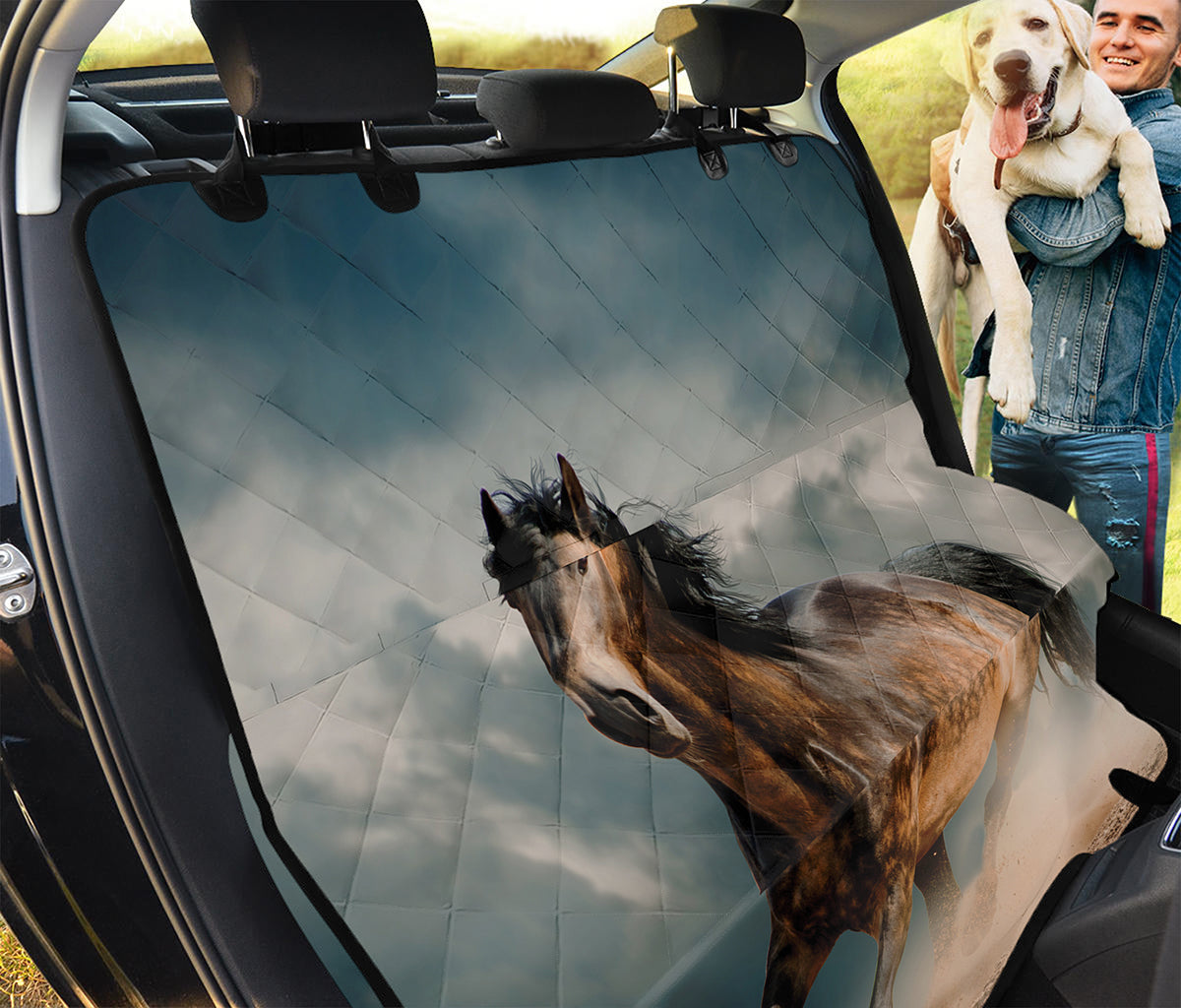 Running Wild Stallion Horse Print Pet Car Back Seat Cover