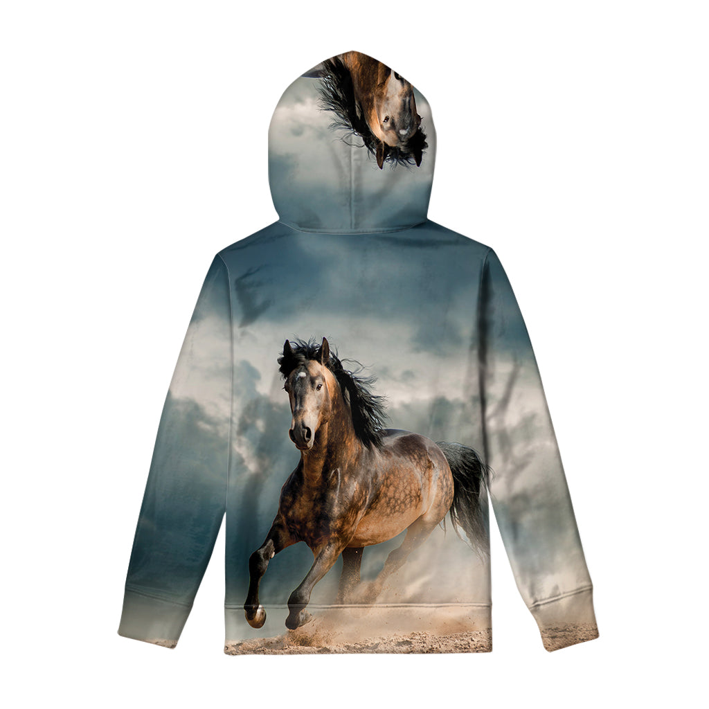 Running Wild Stallion Horse Print Pullover Hoodie