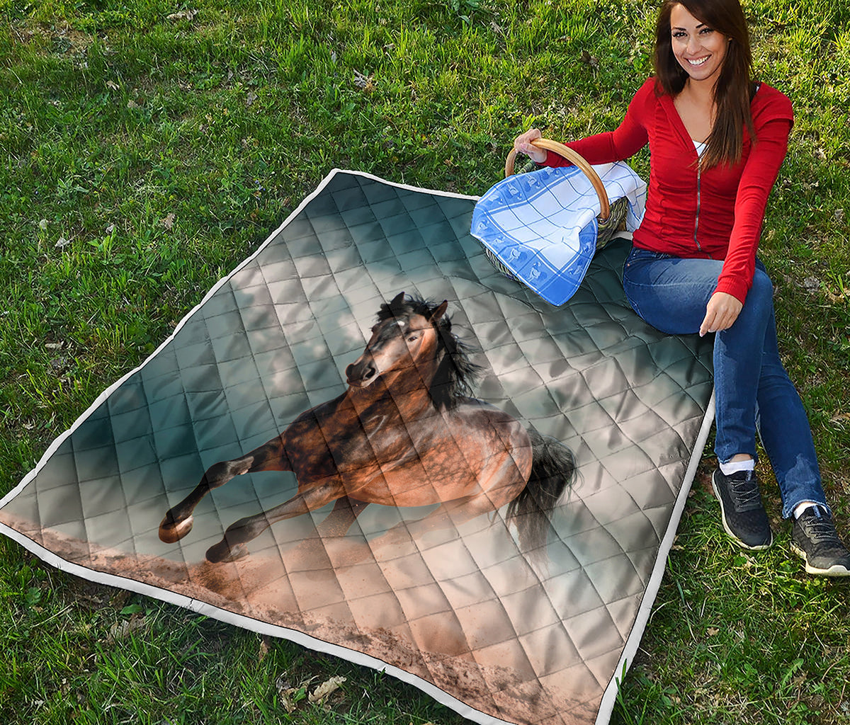 Running Wild Stallion Horse Print Quilt