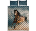 Running Wild Stallion Horse Print Quilt Bed Set
