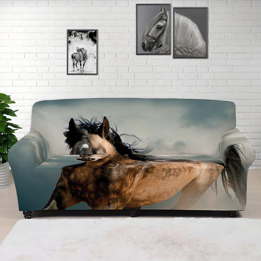 Running Wild Stallion Horse Print Sofa Cover