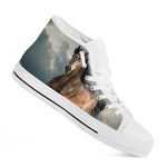 Running Wild Stallion Horse Print White High Top Shoes