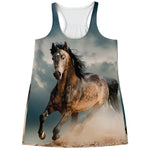 Running Wild Stallion Horse Print Women's Racerback Tank Top