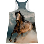 Running Wild Stallion Horse Print Women's Racerback Tank Top