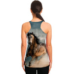 Running Wild Stallion Horse Print Women's Racerback Tank Top
