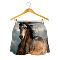 Running Wild Stallion Horse Print Women's Shorts
