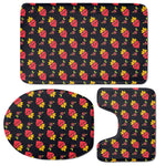 Sacred Heart Pattern Print 3 Piece Bath Mat Set