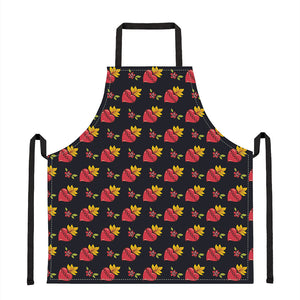 Sacred Heart Pattern Print Apron