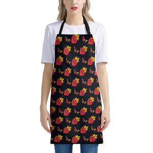 Sacred Heart Pattern Print Apron