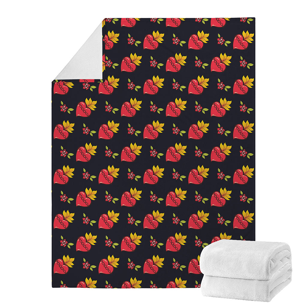 Sacred Heart Pattern Print Blanket