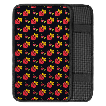 Sacred Heart Pattern Print Car Center Console Cover
