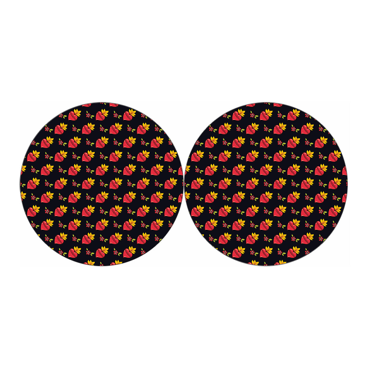 Sacred Heart Pattern Print Car Coasters