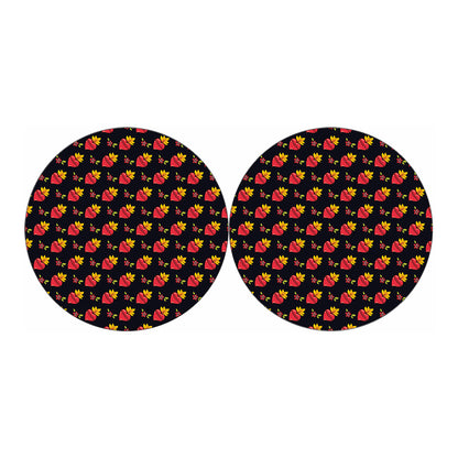 Sacred Heart Pattern Print Car Coasters