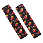 Sacred Heart Pattern Print Car Seat Belt Covers