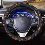 Sacred Heart Pattern Print Car Steering Wheel Cover