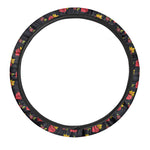 Sacred Heart Pattern Print Car Steering Wheel Cover