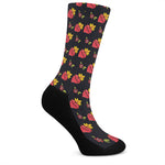 Sacred Heart Pattern Print Crew Socks
