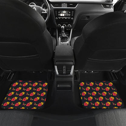 Sacred Heart Pattern Print Front and Back Car Floor Mats