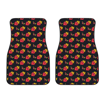 Sacred Heart Pattern Print Front Car Floor Mats