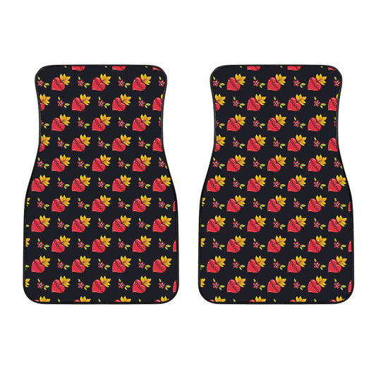 Sacred Heart Pattern Print Front Car Floor Mats