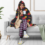 Sacred Heart Pattern Print Hooded Blanket