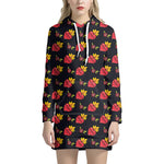 Sacred Heart Pattern Print Hoodie Dress