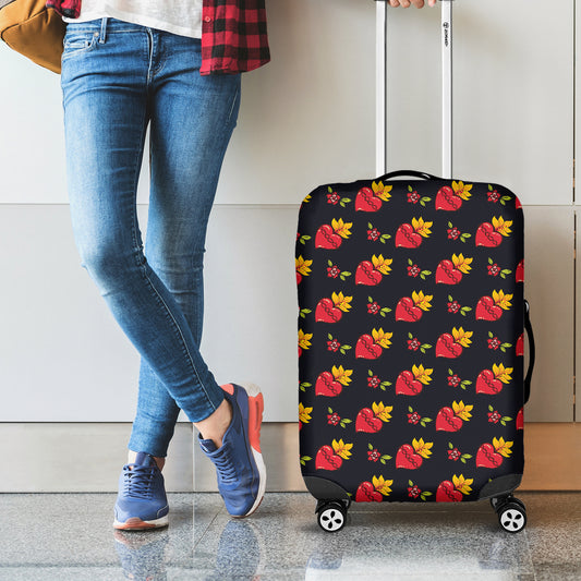 Sacred Heart Pattern Print Luggage Cover