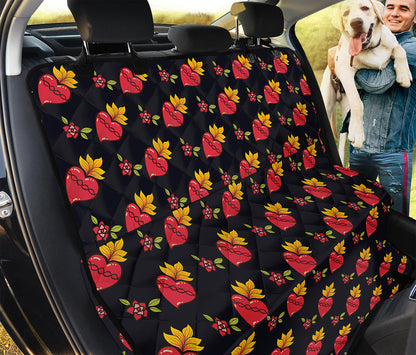Sacred Heart Pattern Print Pet Car Back Seat Cover