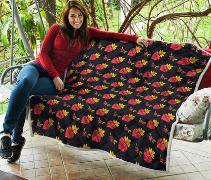 Sacred Heart Pattern Print Quilt