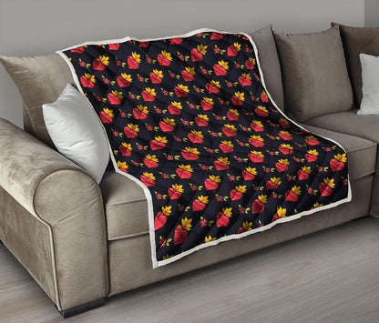 Sacred Heart Pattern Print Quilt