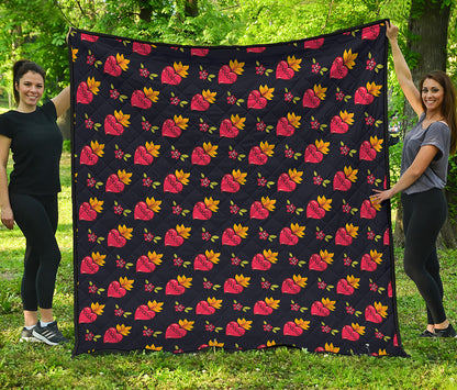 Sacred Heart Pattern Print Quilt
