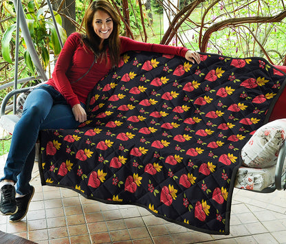 Sacred Heart Pattern Print Quilt