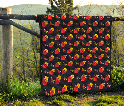 Sacred Heart Pattern Print Quilt