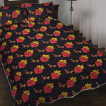 Sacred Heart Pattern Print Quilt Bed Set