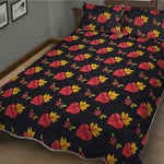 Sacred Heart Pattern Print Quilt Bed Set