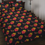 Sacred Heart Pattern Print Quilt Bed Set