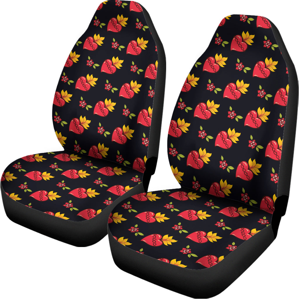 Sacred Heart Pattern Print Universal Fit Car Seat Covers