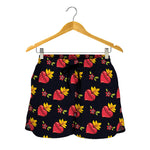 Sacred Heart Pattern Print Women's Shorts
