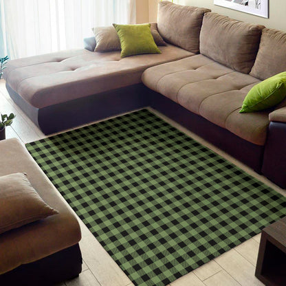 Sage Green Buffalo Check Pattern Print Area Rug