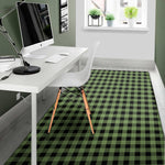 Sage Green Buffalo Check Pattern Print Area Rug