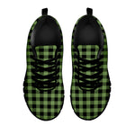 Sage Green Buffalo Check Pattern Print Black Sneakers