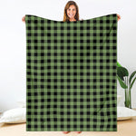 Sage Green Buffalo Check Pattern Print Blanket