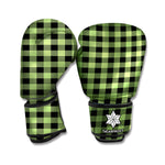 Sage Green Buffalo Check Pattern Print Boxing Gloves