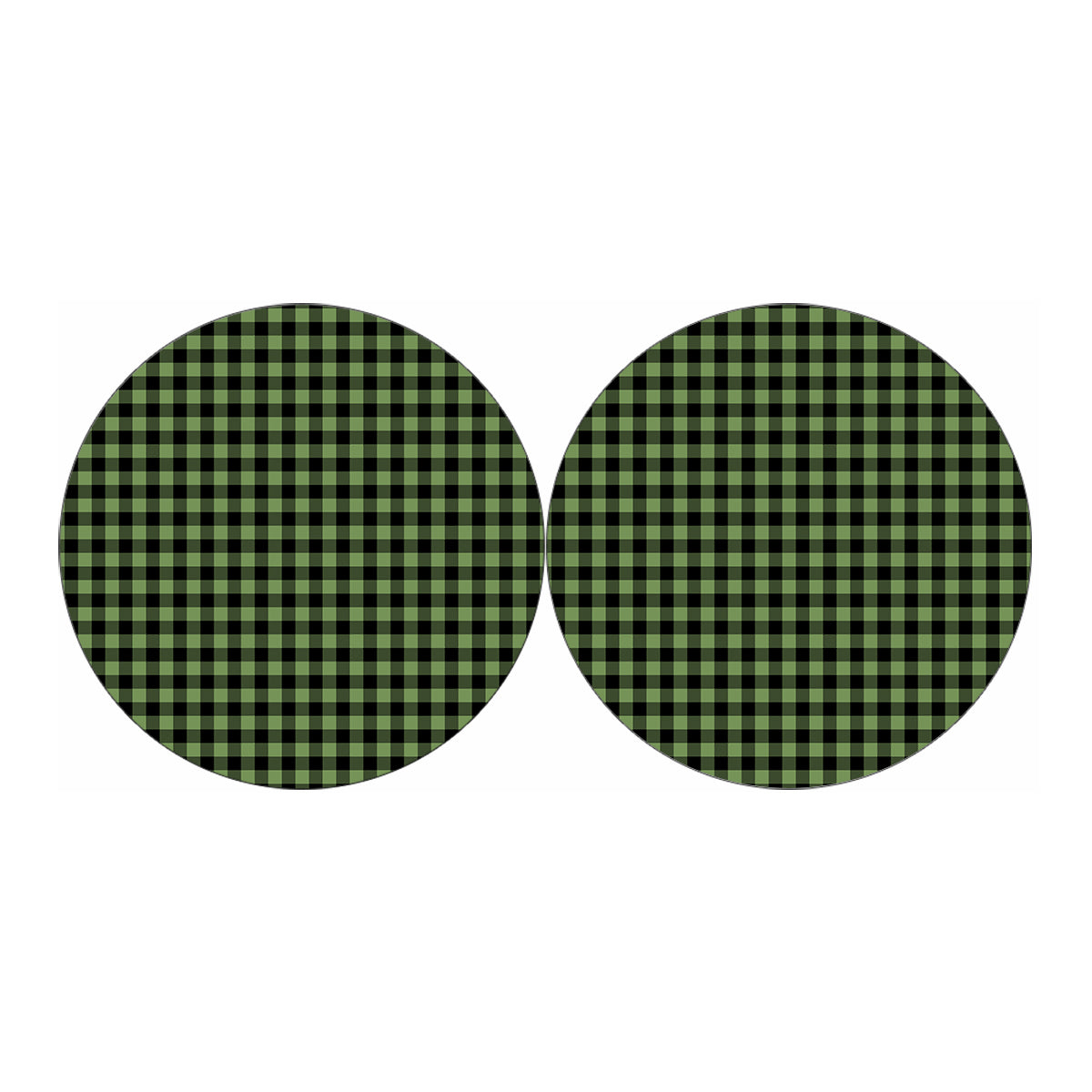 Sage Green Buffalo Check Pattern Print Car Coasters