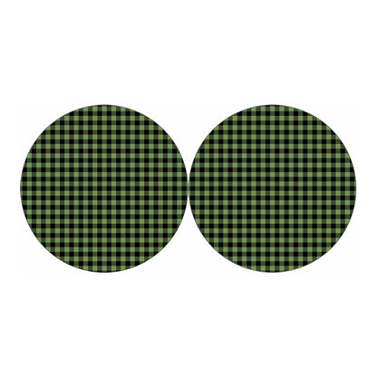 Sage Green Buffalo Check Pattern Print Car Coasters
