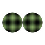 Sage Green Buffalo Check Pattern Print Car Coasters